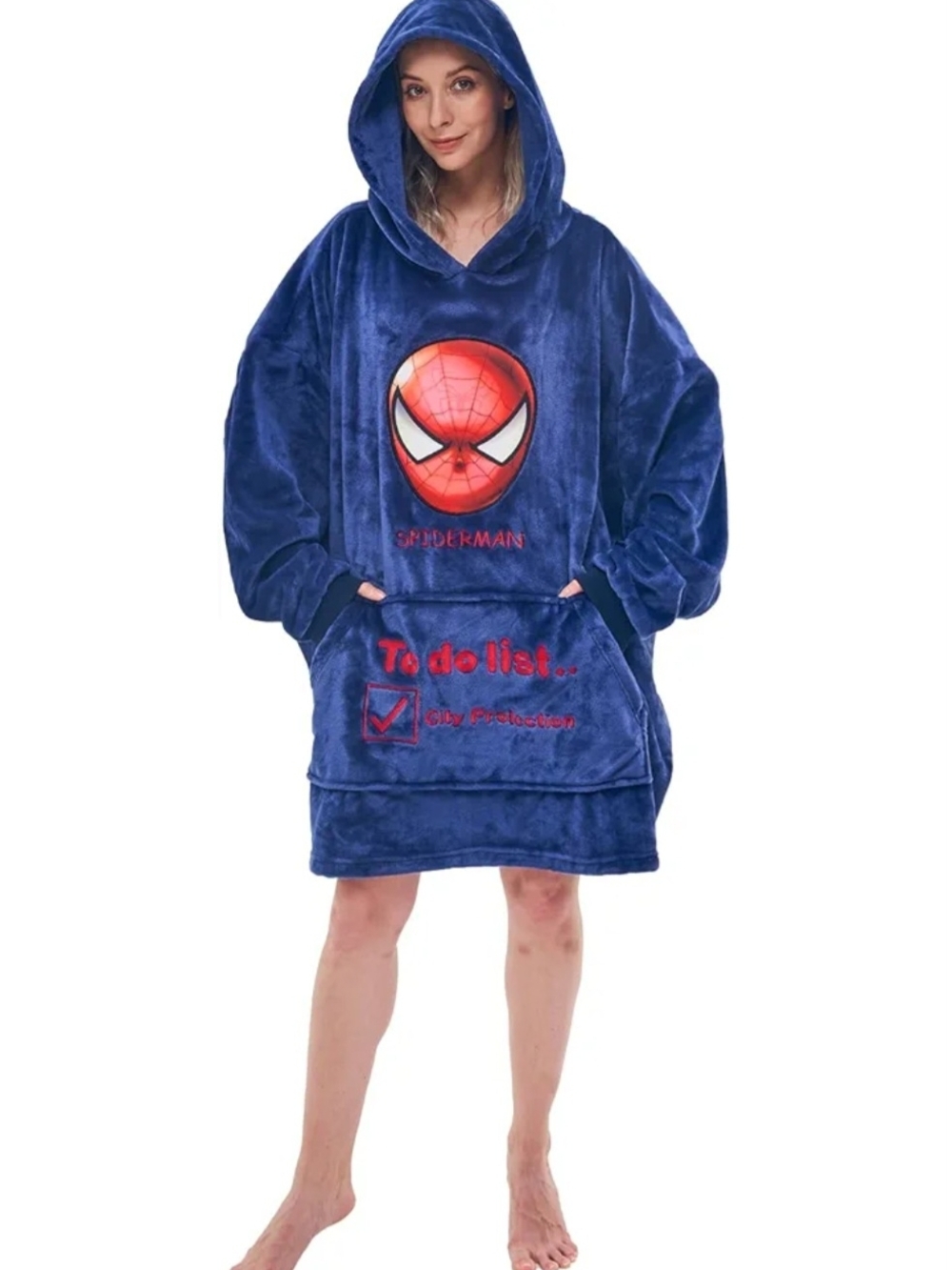 NEWCOSPLAY Wearable Blanket Hoodie Plush Cozy Oversized Sweatshirt with Pocket